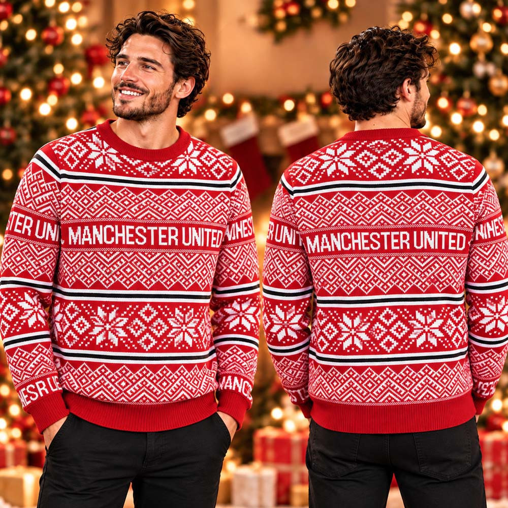 Manchester United Fairisle Christmas Ugly Sweater Manchester United Merch Xmas Gifts For Soccer Lovers 1 - Unicasport Manchester United Fairisle Christmas Ugly Sweater Manchester United Merch Xmas Gifts For Soccer Lovers