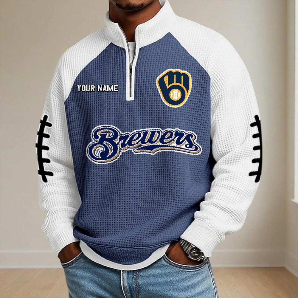 Custom Milwaukee Brewers Merch Half Zip Sweatshirt Brewers Baseball Clothes Gifts 1 - Unicasport Custom Milwaukee Brewers Merch Half Zip Sweatshirt Brewers Baseball Clothes Gifts