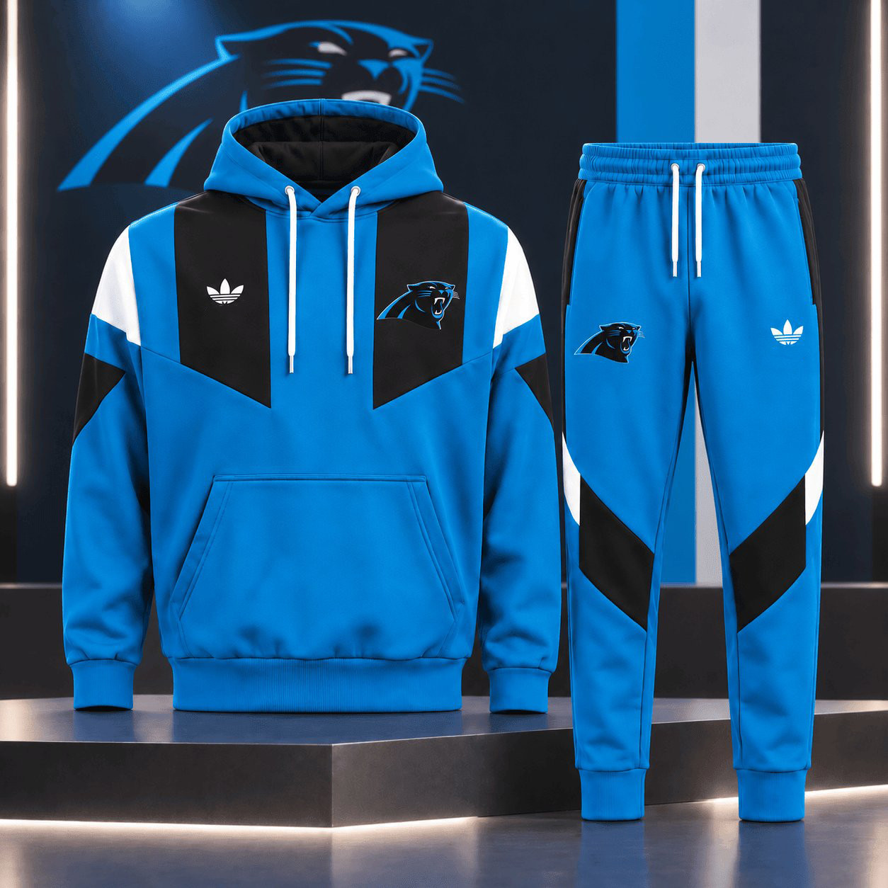 Carolina Panthers Merch Hoodie And Sweatpants Set Game Day Outfit Football Themed Gifts 1 - Unicasport Carolina Panthers Merch Hoodie And Sweatpants Set Game Day Outfit Football Themed Gifts