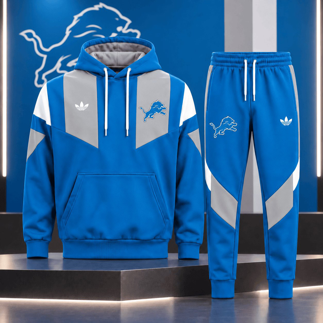 Detroit Lions Merch Hoodie And Sweatpants Set Game Day Outfit Lions Fan Gifts 1 - Unicasport Detroit Lions Merch Hoodie And Sweatpants Set Game Day Outfit Lions Fan Gifts