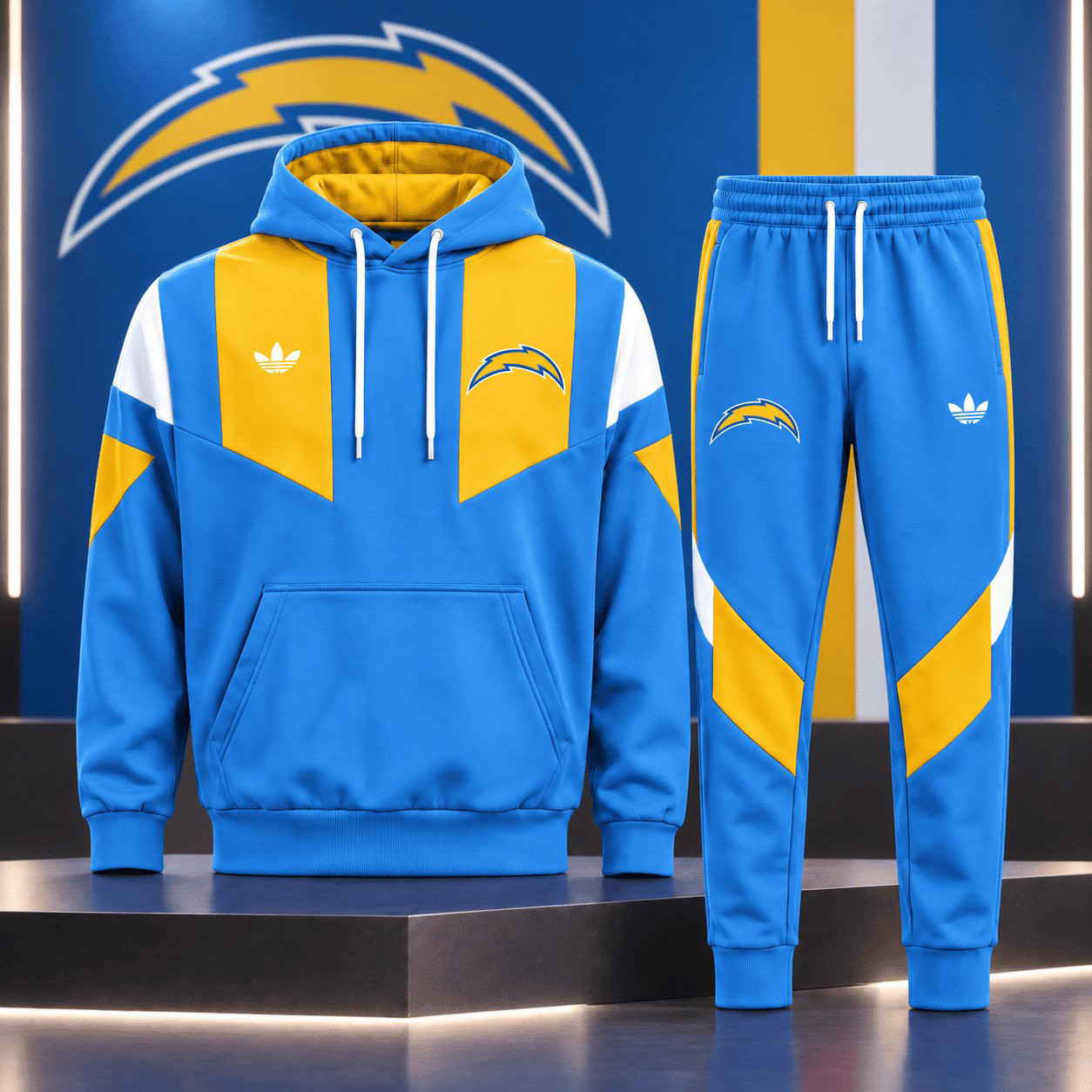 Los Angeles Chargers Merch Hoodie And Sweatpants Set Game Day Outfit Gifts For NFL Fans 1 - Unicasport Los Angeles Chargers Merch Hoodie And Sweatpants Set Game Day Outfit Gifts For NFL Fans