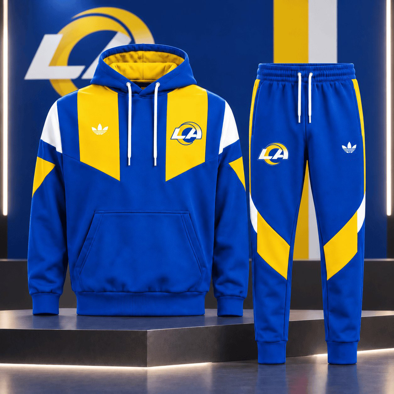 Los Angeles Rams Merch Hoodie And Sweatpants Set Game Day Outfit Presents Fans 1 - Unicasport Los Angeles Rams Merch Hoodie And Sweatpants Set Game Day Outfit Presents Fans