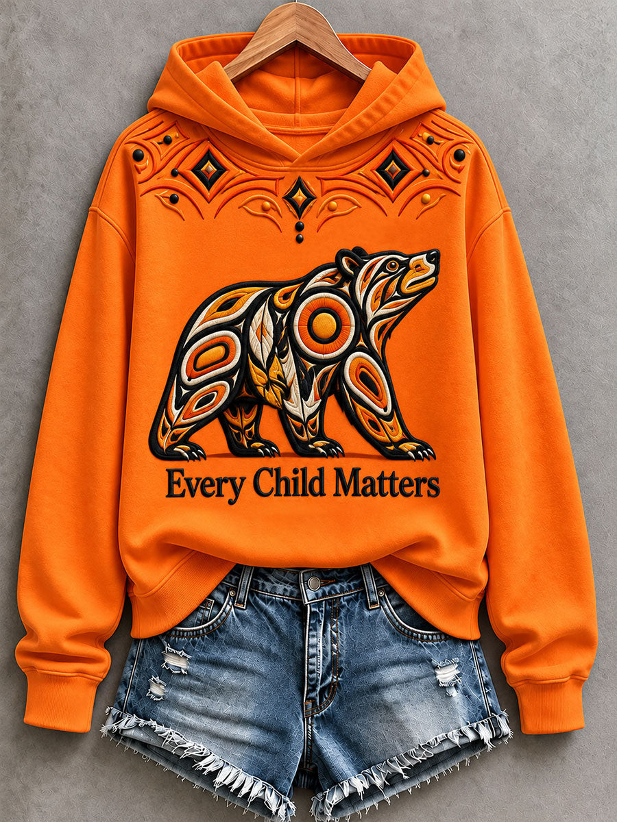 Orange Shirt Day Bear Hoodie Every Child Matters Merch Support Gift Ideas 1 - Unicasport Orange Shirt Day Bear Hoodie Every Child Matters Merch Support Gift Ideas