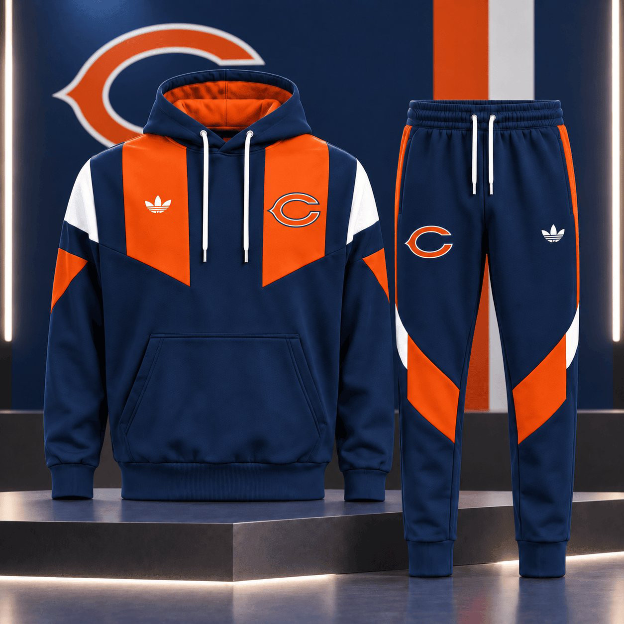 Chicago Bears Merch Hoodie And Sweatpants Set Game Day Outfit Present For Him 1 - Unicasport Chicago Bears Merch Hoodie And Sweatpants Set Game Day Outfit Present For Him