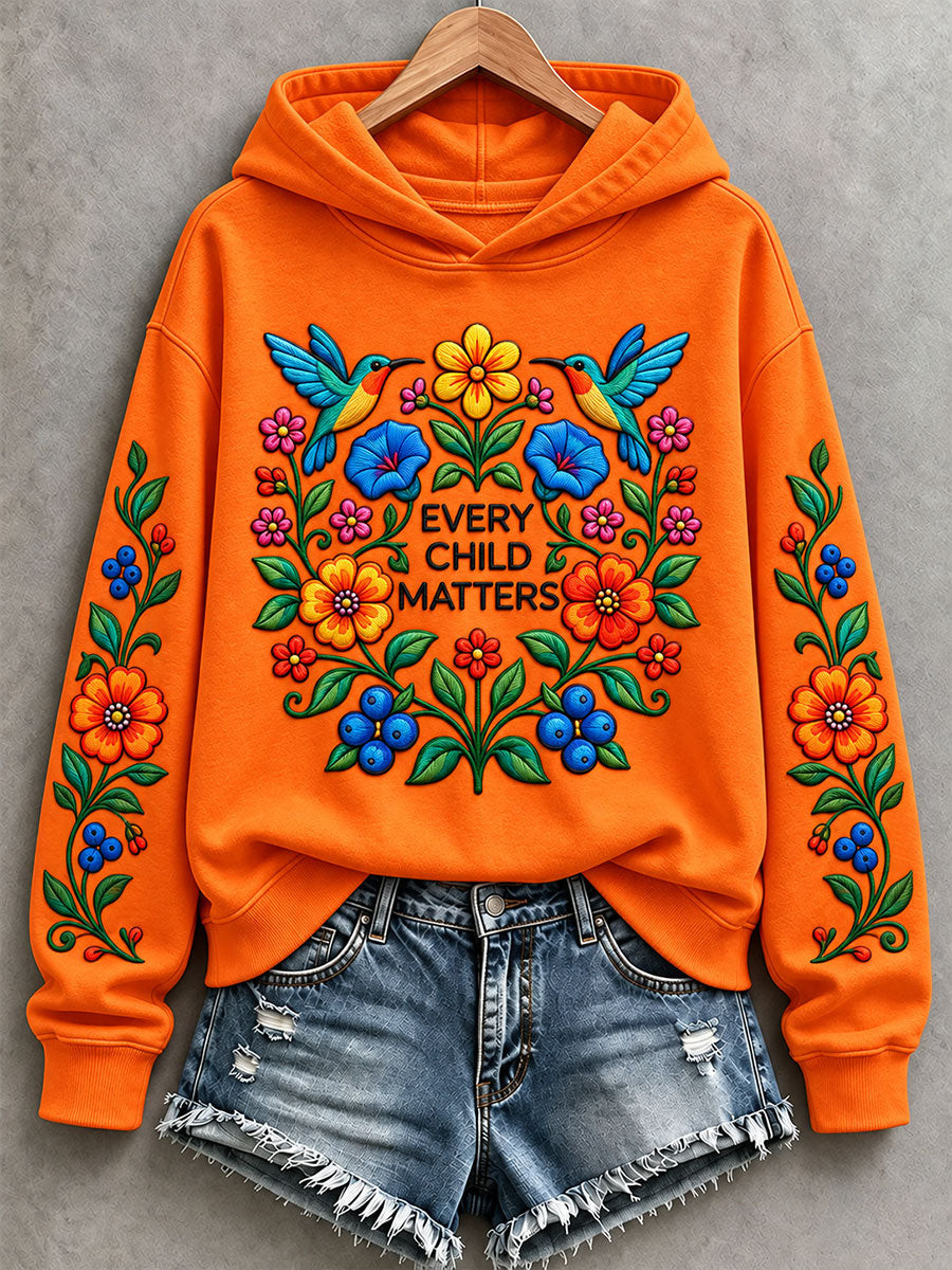 Orange Shirt Day Merch Floral Hoodie Canada Day Apparel Gift For Women 1 - Unicasport Orange Shirt Day Merch Floral Hoodie Canada Day Apparel Gift For Women