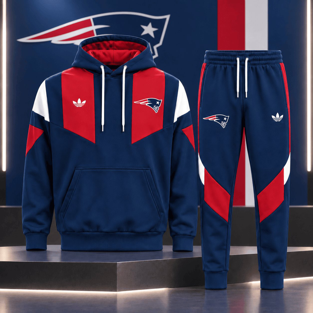 New England Patriots Merch Hoodie And Sweatpants Set NFL Outfit Presents For Football Lovers 1 - Unicasport New England Patriots Merch Hoodie And Sweatpants Set NFL Outfit Presents For Football Lovers