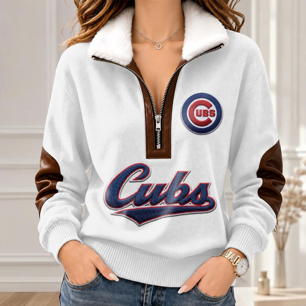 Chicago Cubs Merch Collar Zip Sweatshirt Cubs Gameday Clothes Gifts For Girlfriend 1 - Unicasport Chicago Cubs Merch Collar Zip Sweatshirt Cubs Gameday Clothes Gifts For Girlfriend