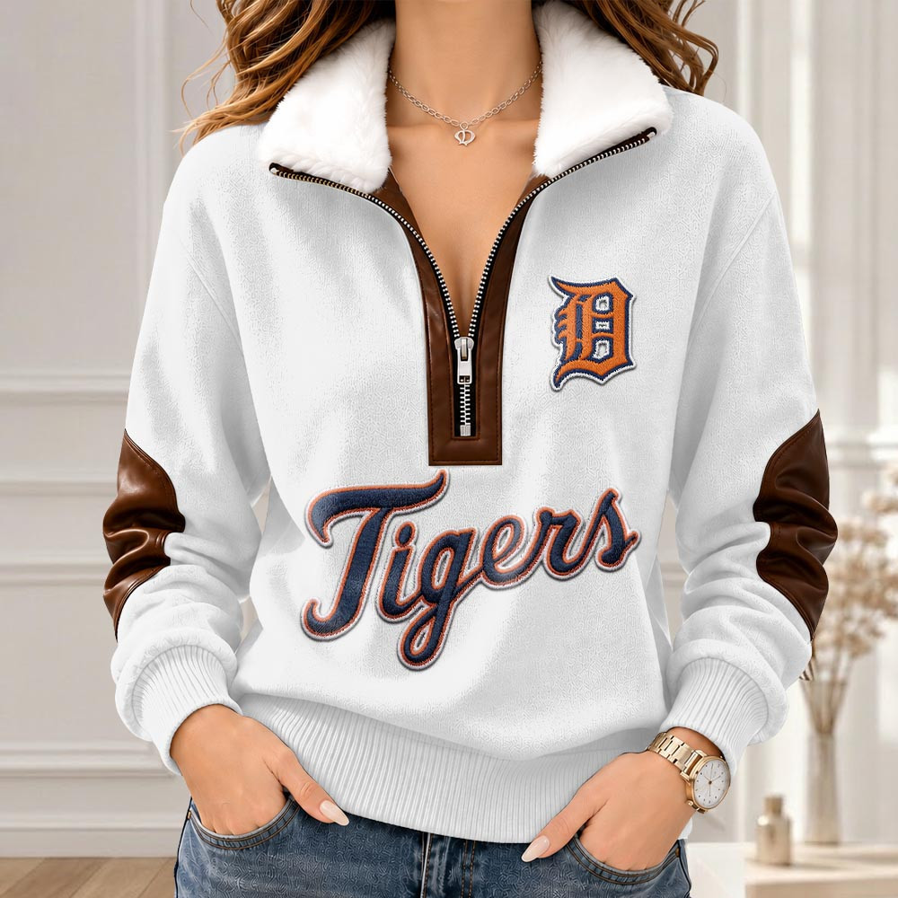 Detroit Tigers Merch Collar Zip Sweatshirt Detroit Gameday Outfits MLB Fan Gift 1 - Unicasport Detroit Tigers Merch Collar Zip Sweatshirt Detroit Gameday Outfits MLB Fan Gift