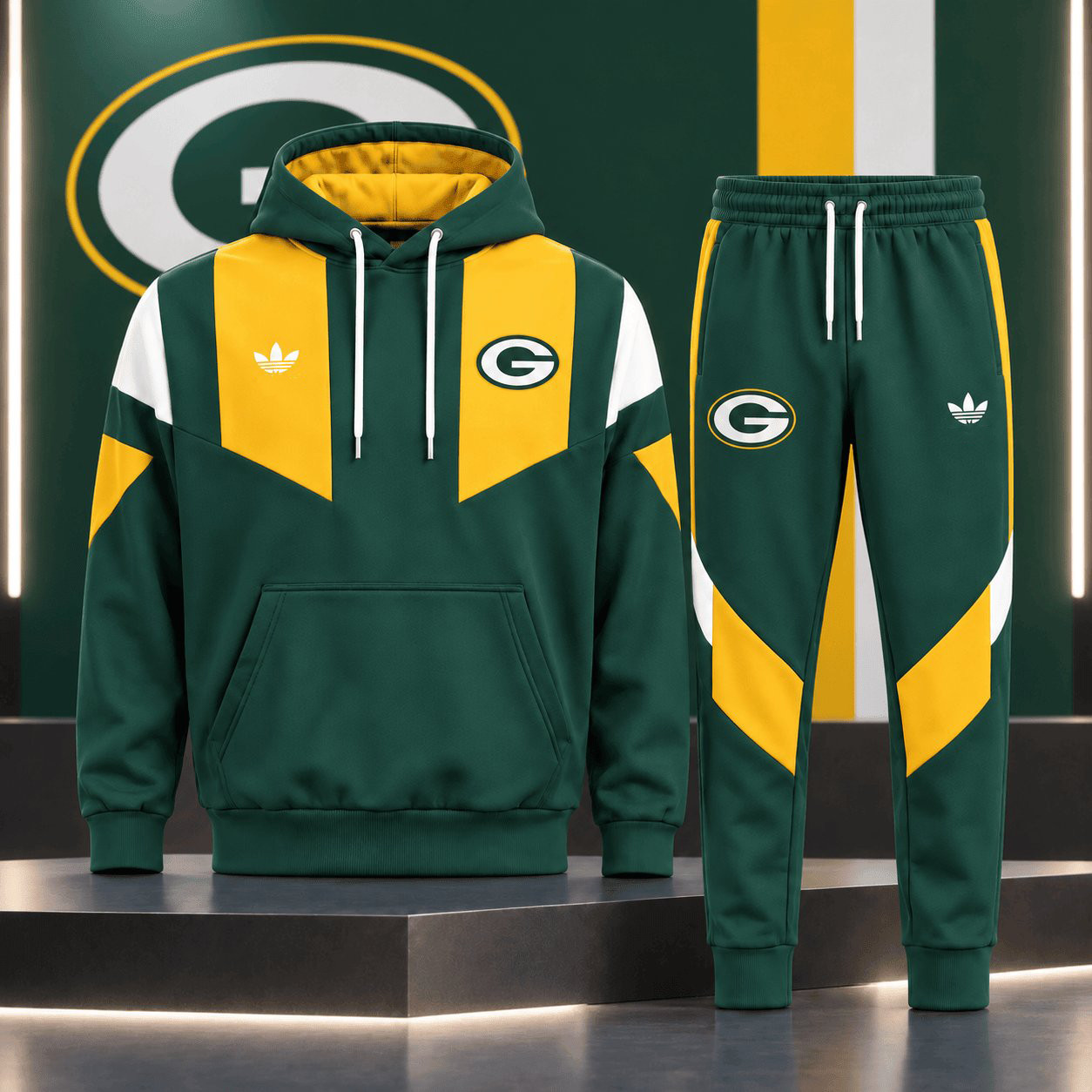 Green Bay Packers Merch Hoodie And Sweatpants Set NFL Team Spirit Performance Gift For Fan 1 - Unicasport Green Bay Packers Merch Hoodie And Sweatpants Set NFL Team Spirit Performance Gift For Fan