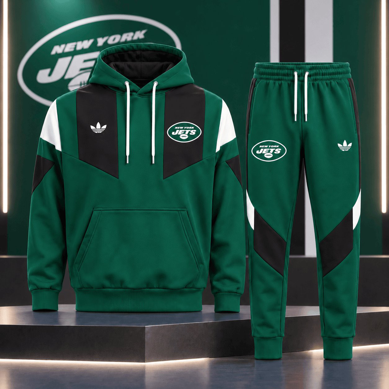 New York Jets Merch Hoodie And Sweatpants Set Game Day Outfit Football Gift Idea 1 - Unicasport New York Jets Merch Hoodie And Sweatpants Set Game Day Outfit Football Gift Idea