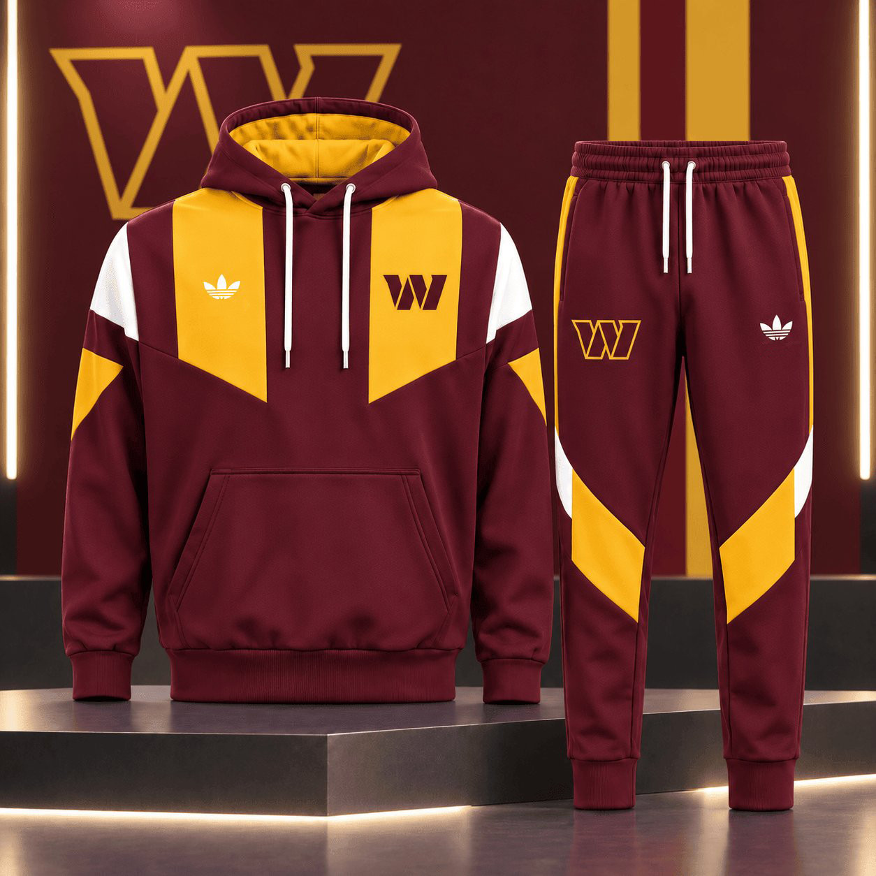 Washington Commanders Merch Hoodie And Sweatpants Set NFL Team Spirit Performance Fan Gift 1 - Unicasport Washington Commanders Merch Hoodie And Sweatpants Set NFL Team Spirit Performance Fan Gift