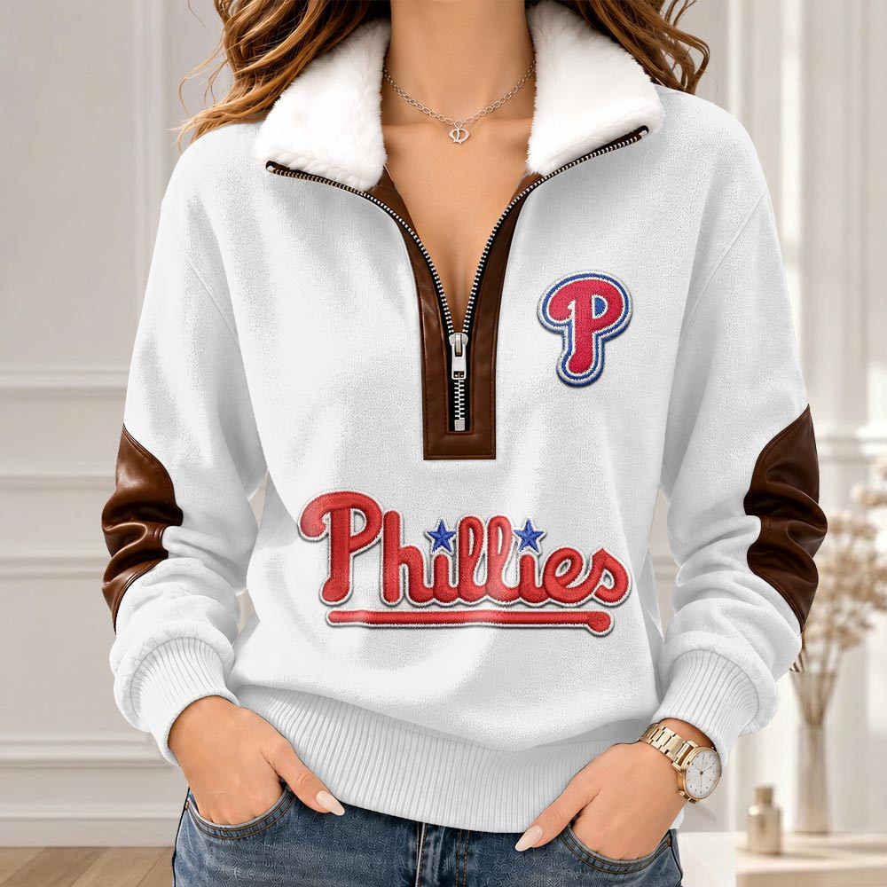 Philadelphia Phillies Merch Collar Zip Sweatshirt Phillies Baseball Gear Fan Gift 1 - Unicasport Philadelphia Phillies Merch Collar Zip Sweatshirt Phillies Baseball Gear Fan Gift