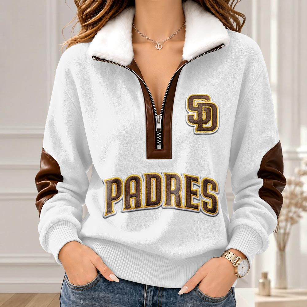 San Diego Padres Merch Collar Zip Sweatshirt Padres Baseball Clothes Game Day Gifts 1 - Unicasport San Diego Padres Merch Collar Zip Sweatshirt Padres Baseball Clothes Game Day Gifts