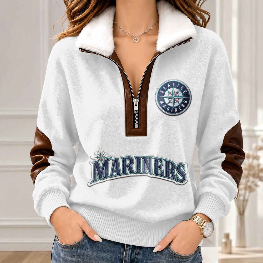 Seattle Mariners Merch Collar Zip Sweatshirt Giants Baseball Attire Gifts For Sister 1 - Unicasport Seattle Mariners Merch Collar Zip Sweatshirt Giants Baseball Attire Gifts For Sister