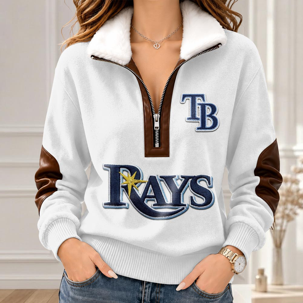 Tampa Bay Rays Merch Collar Zip Sweatshirt Rays Baseball Wear Gifts For Girlfriend 1 - Unicasport Tampa Bay Rays Merch Collar Zip Sweatshirt Rays Baseball Wear Gifts For Girlfriend