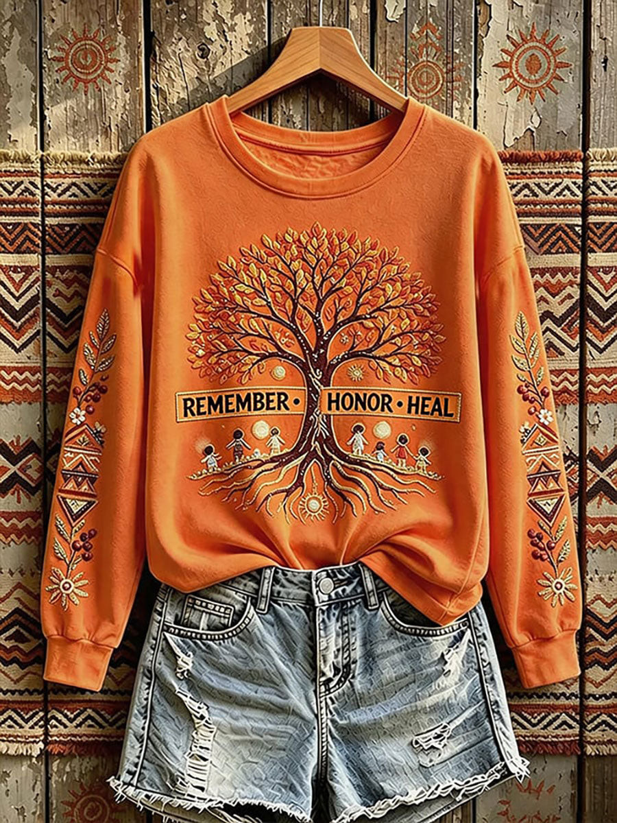 Orange Shirt Day Merch Sweatshirt Remember Honor Heal Apparel Gift 1 - Unicasport Orange Shirt Day Merch Sweatshirt Remember Honor Heal Apparel Gift
