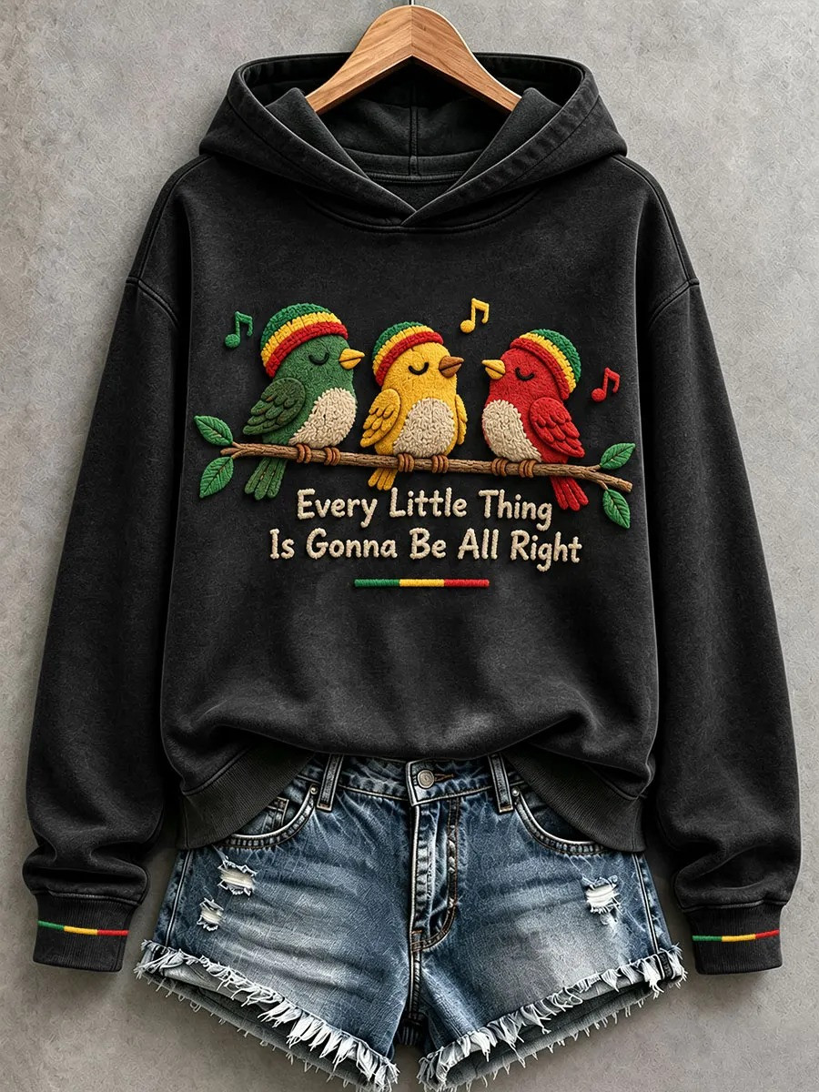 Every Little Thing Is Gonna Be All Right Hoodie Three Little Birds Outfit Gift For Music Lover 1 - Unicasport Every Little Thing Is Gonna Be All Right Hoodie Three Little Birds Outfit Gift For Music Lover