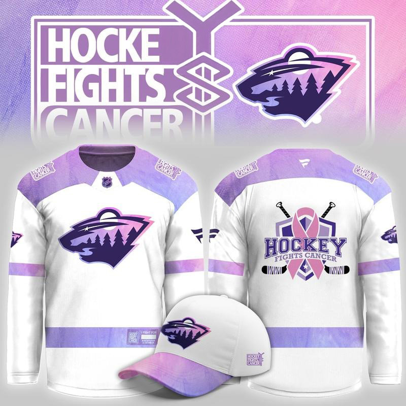 Minnesota Wild Merch Hockey Fights Cancer 2026 Hockey Jersey Shirt Gift For Hockey Fans 1 - Unicasport Minnesota Wild Merch Hockey Fights Cancer 2026 Hockey Jersey Shirt Gift For Hockey Fans
