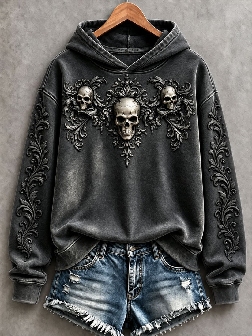 Gothic Skull Halloween Hoodie Halloween Themed Clothes Gift Ideas 1 - Unicasport Gothic Skull Halloween Hoodie Halloween Themed Clothes Gift Ideas