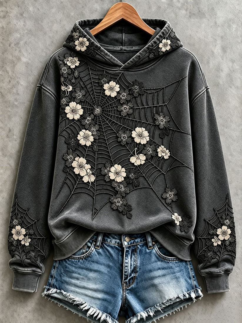 Gothic Spider Halloween Hoodie Spooky Season Clothes Best Gift Ideas 1 - Unicasport Gothic Spider Halloween Hoodie Spooky Season Clothes Best Gift Ideas