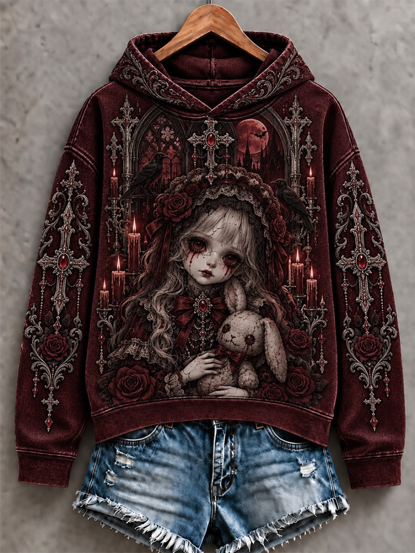 Halloween Creepy Dolls Hoodie Gothic Dark Aesthetic Apparel Gift Ideas 1 - Unicasport Halloween Creepy Dolls Hoodie Gothic Dark Aesthetic Apparel Gift Ideas