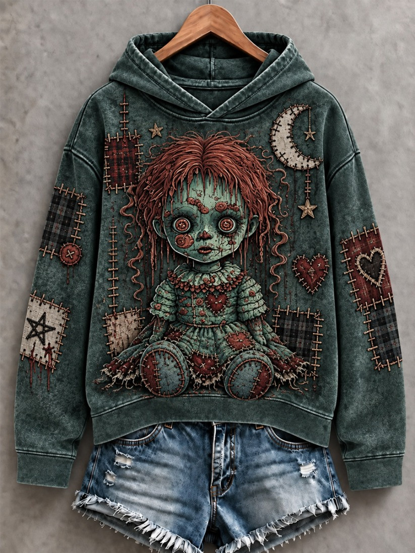 Halloween Creepy Dolls Hoodie Adult Halloween Apparel Gift For Women 1 - Unicasport Halloween Creepy Dolls Hoodie Adult Halloween Apparel Gift For Women