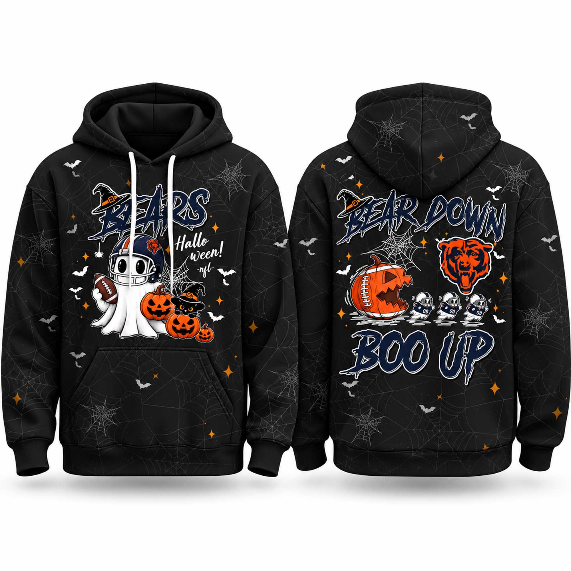 Halloween Chicago Bears Down Boo Up Hoodie Chicago Bears Apparel Best Fan Gear 1 - Unicasport Halloween Chicago Bears Down Boo Up Hoodie Chicago Bears Apparel Best Fan Gear