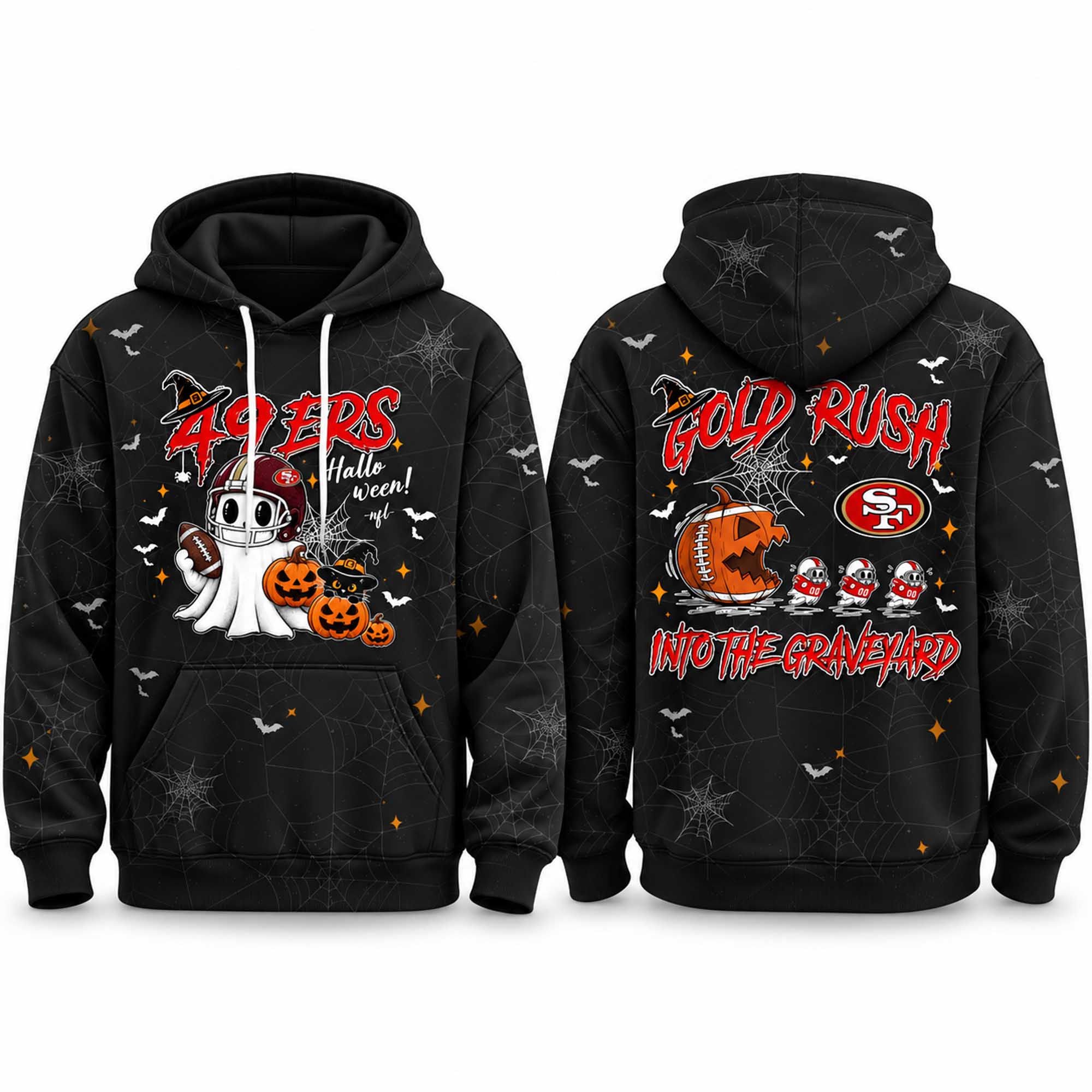 San Francisco 49ers Halloween Gold Rush Into The Graveyard Hoodie Best Gifts For The Faithful 1 - Unicasport San Francisco 49ers Halloween Gold Rush Into The Graveyard Hoodie Best Gifts For The Faithful