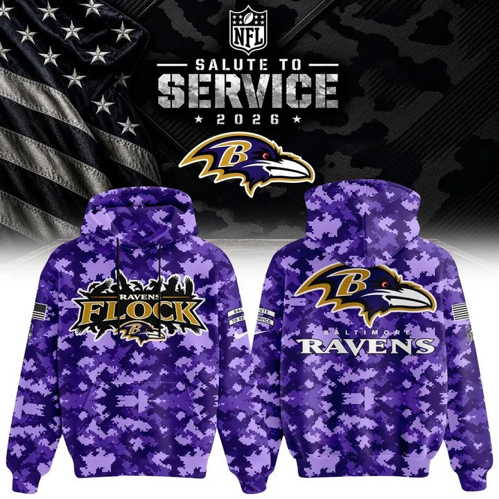 Baltimore Ravens Merch Salute To Service 2026 Hoodie Presents For Ravens Flock 1 - Unicasport Baltimore Ravens Merch Salute To Service 2026 Hoodie Presents For Ravens Flock
