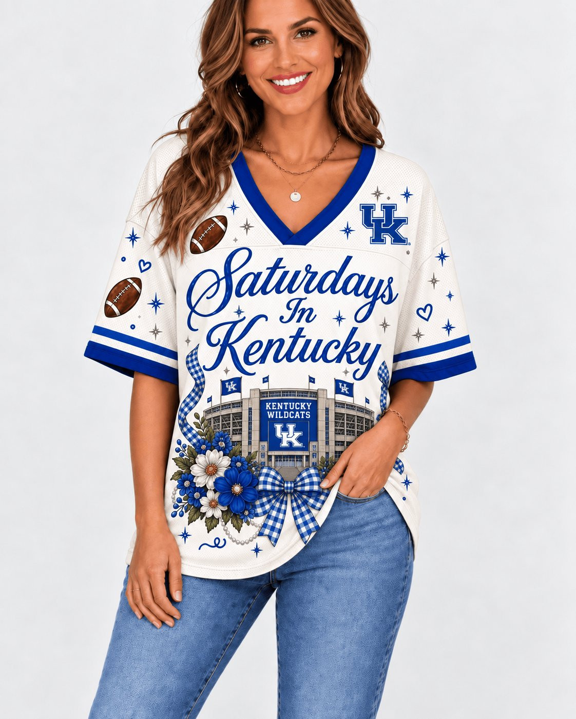 Kentucky Wildcats Bow Floral Jersey Special Gift For Cute Girly Friends 1 - Unicasport Kentucky Wildcats Bow Floral Jersey Special Gift For Cute Girly Friends