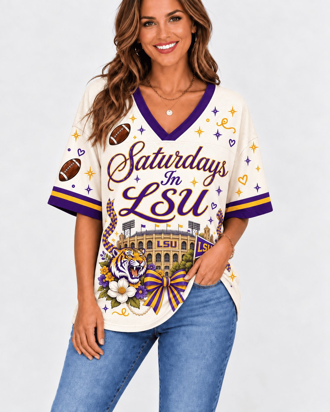 LSU Tigers Bow Floral Jersey Unique Gift For Romantic Outfit Fans 1 - Unicasport LSU Tigers Bow Floral Jersey Unique Gift For Romantic Outfit Fans
