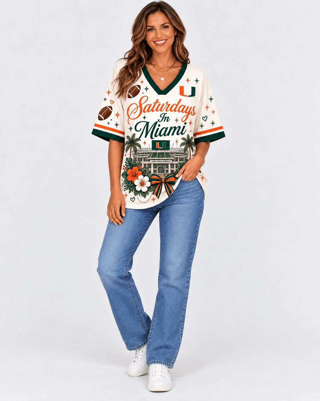 Miami Hurricanes Bow Floral Jersey Perfect Gift For Lovely Sisters 1 - Unicasport Miami Hurricanes Bow Floral Jersey Perfect Gift For Lovely Sisters