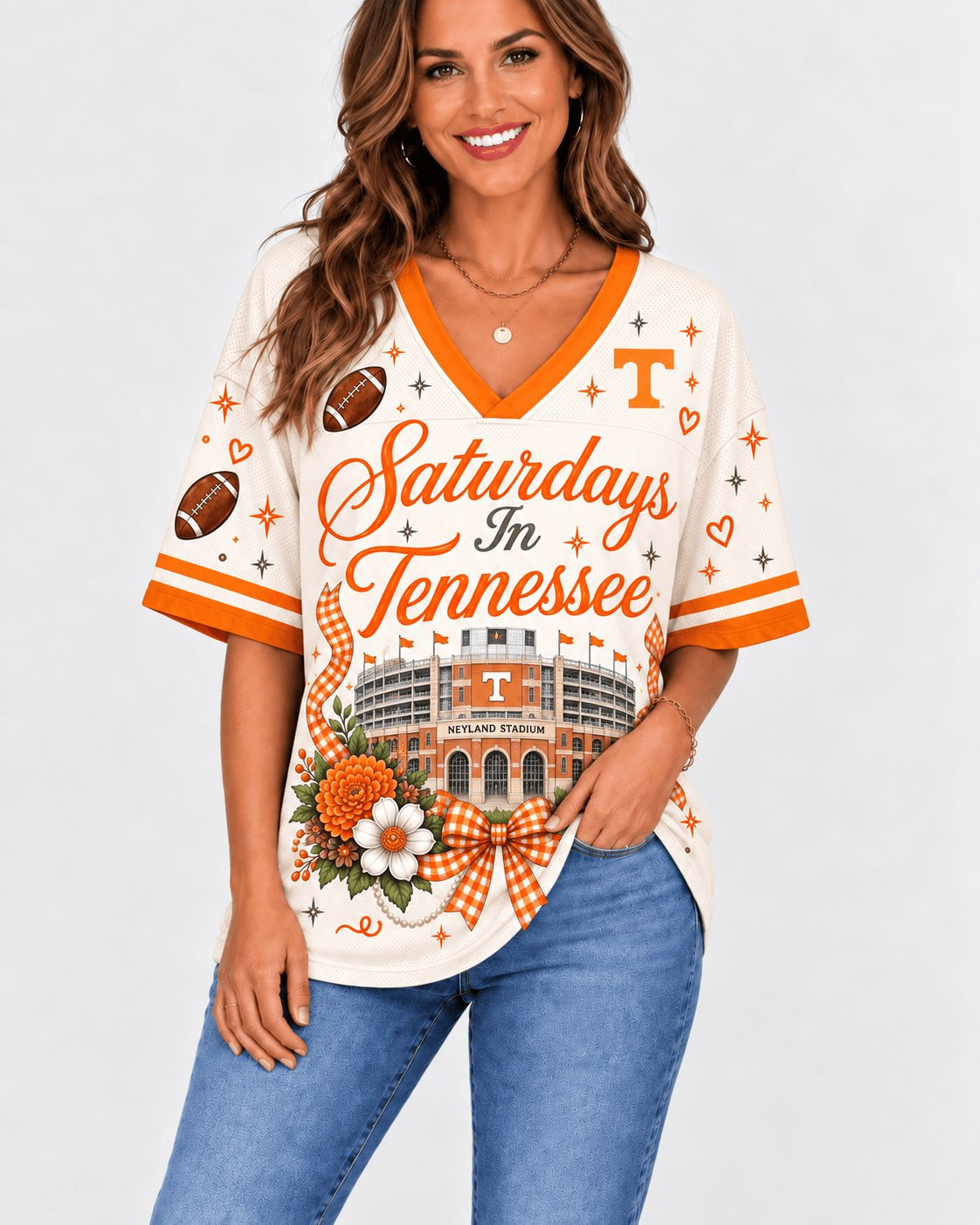 Tennessee Volunteers Bow Floral Jersey Unique Gift For Pretty Style Lovers 1 - Unicasport Tennessee Volunteers Bow Floral Jersey Unique Gift For Pretty Style Lovers