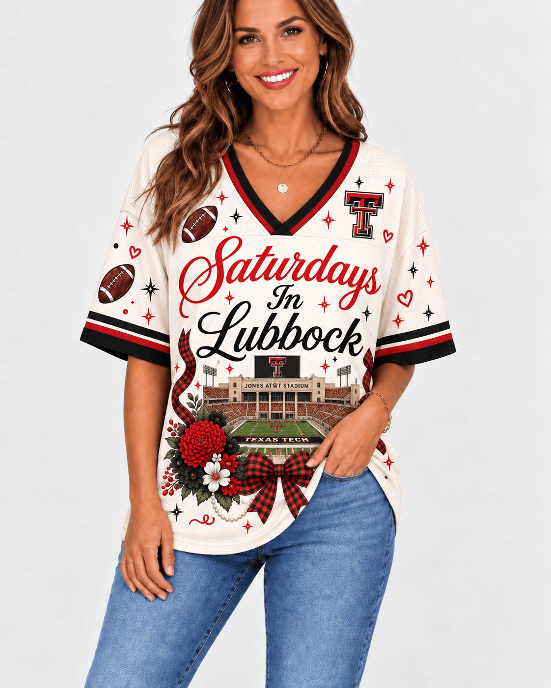 Texas Tech Red Raiders Bow Floral Jersey Perfect Gift For Cute Outfit Lovers 1 - Unicasport Texas Tech Red Raiders Bow Floral Jersey Perfect Gift For Cute Outfit Lovers