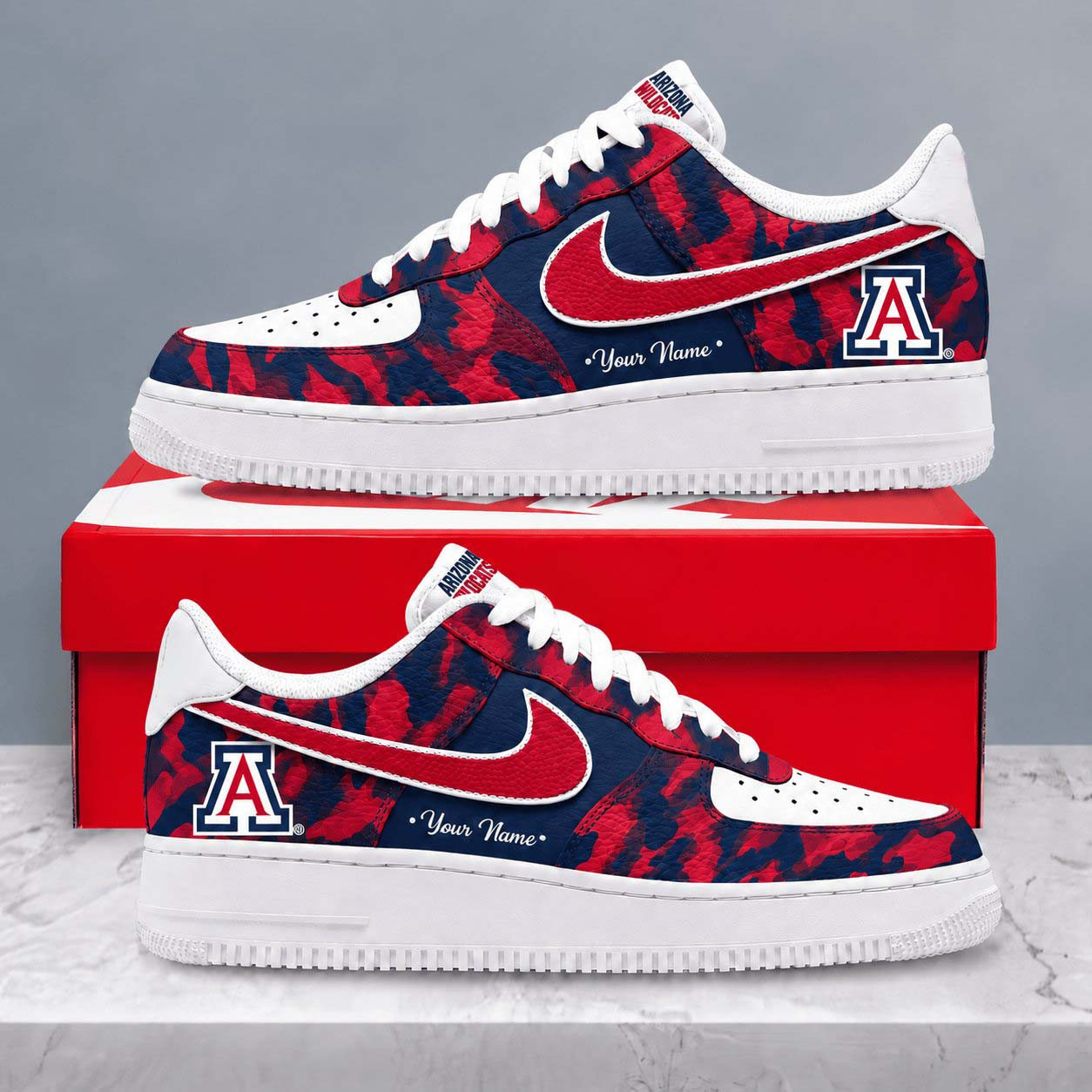 Custom Arizona Wildcats Merch Camo Shoes NCAA Personalized Sneakers Gifts For Wildcats Fans