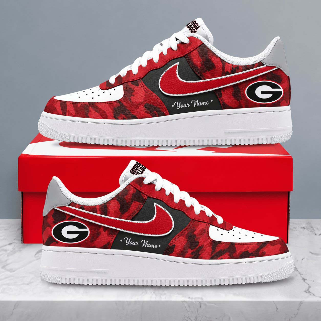 Custom Georgia Bulldogs Merch Camo Shoes NCAA Personalized Sneakers Gifts For Bulldogs Fans