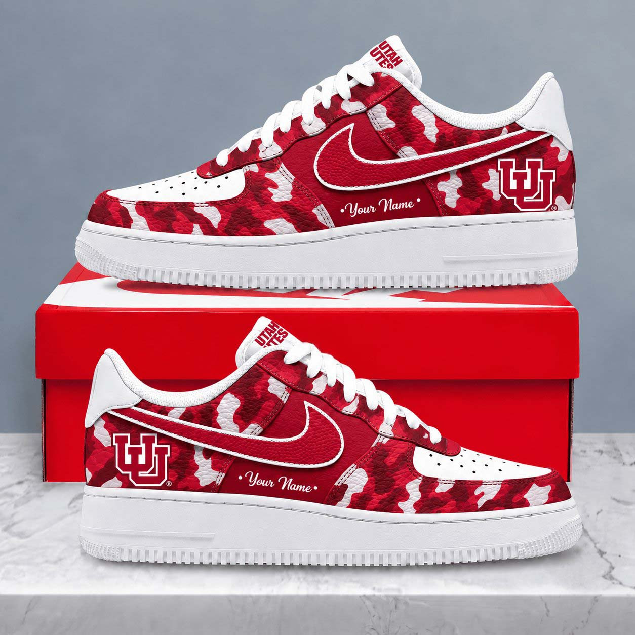 Custom Utah Utes Merch Camo Shoes NCAA Football Team Sneakers Gifts For Utah Utes Fans