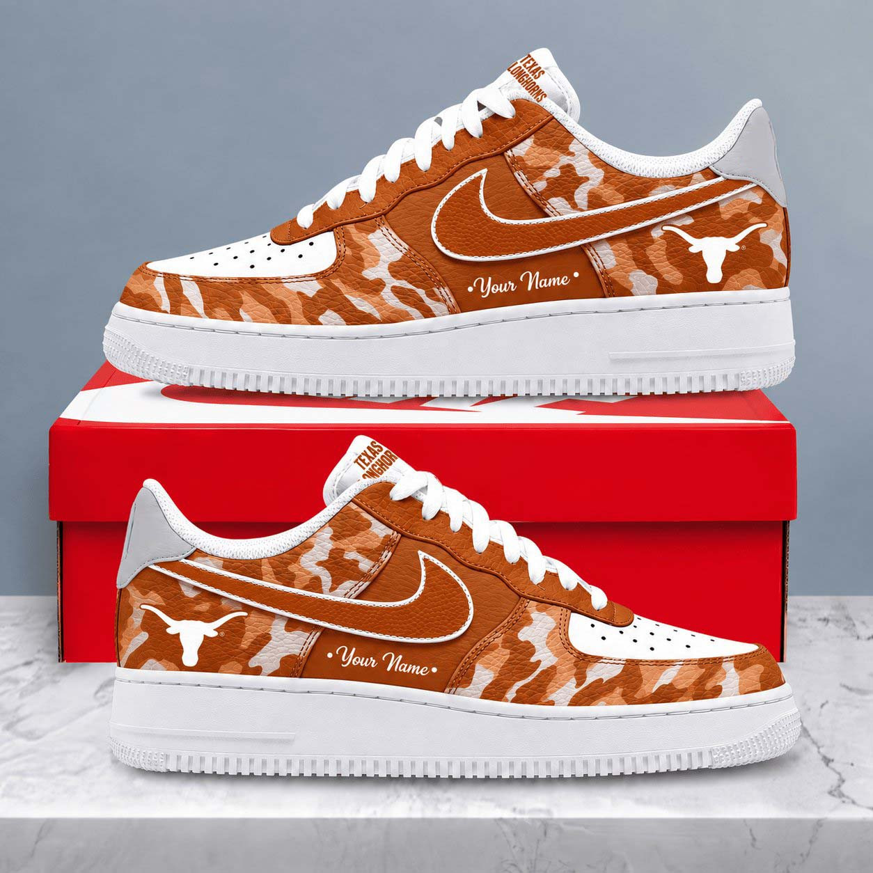 Personalized Texas Longhorns Merch Camo Shoes Longhorns NCAA Custom Sneakers Gifts Ideas