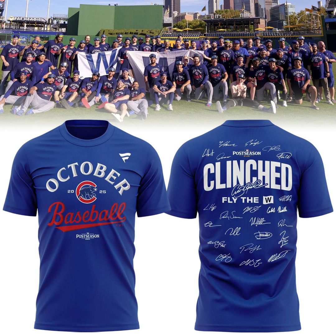 2026 Clinched Fly The W Chicago Cubs TShirt