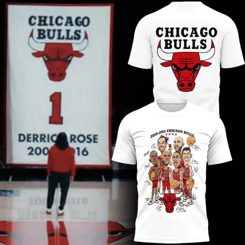 2026 Chicago Bulls Collaborate With Legend Derrick Rose T Shirt