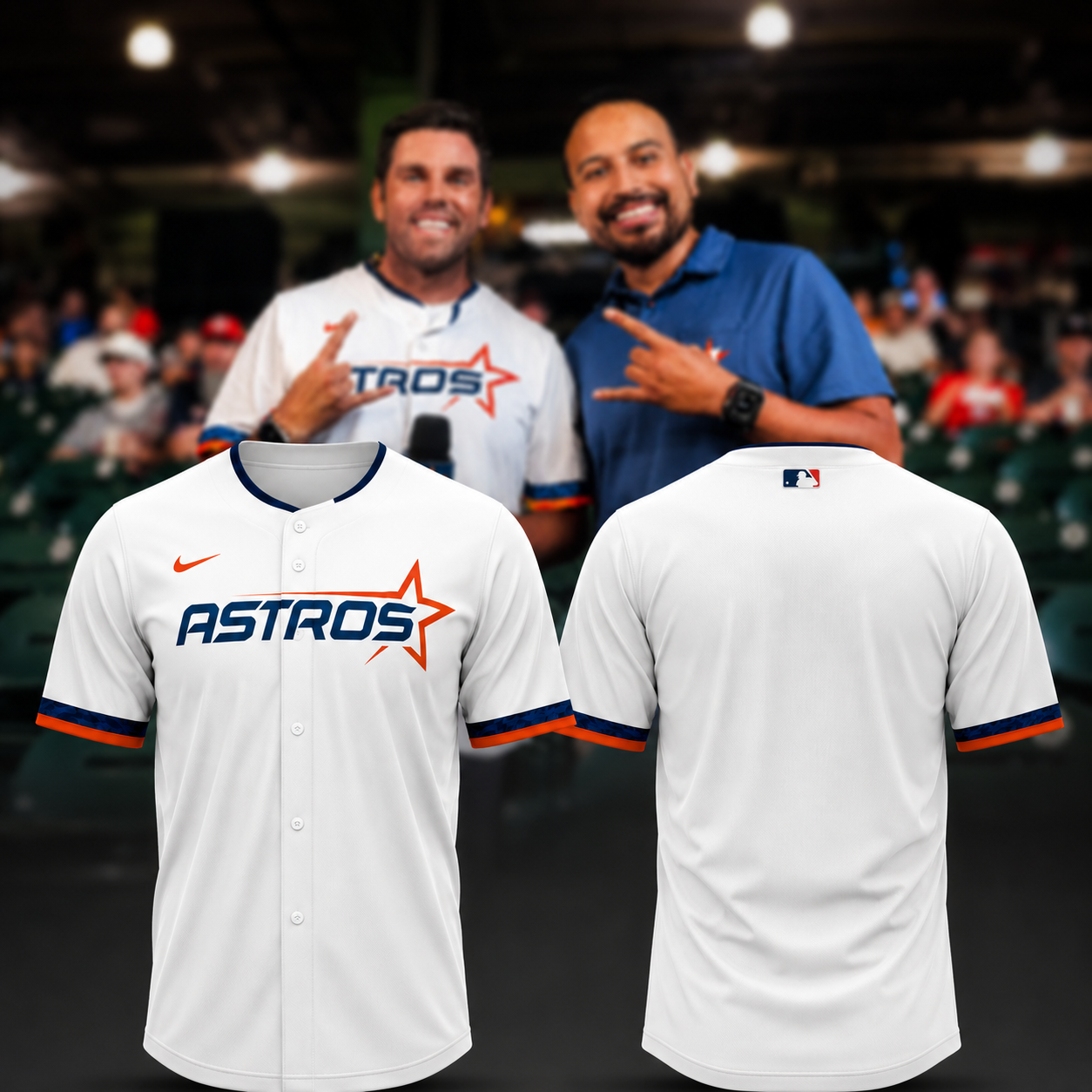 2026 Houston Astros White Baseball Jersey MLB Fan Button-Up Jersey Gift For Baseball Fans