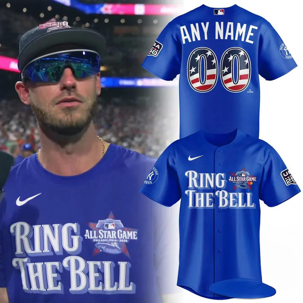 2026 MLB All Star Game Ring The Bell Philadelphia Custom Name Number Blue Baseball Jersey