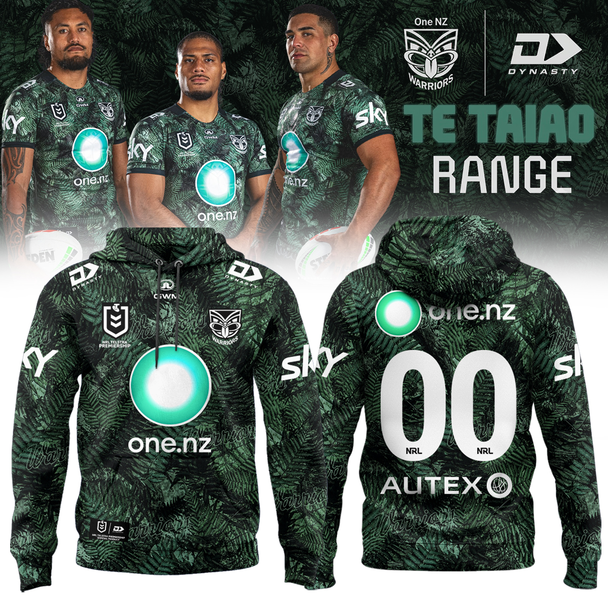 2026 New Zealand Warriors Replica Te Taiao Custom Number Hoodie