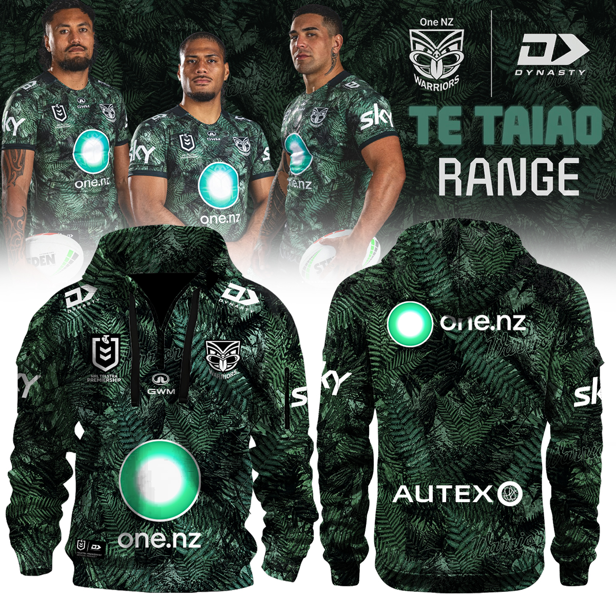 2026 New Zealand Warriors Replica Te Taiao Premium Hoodie Jacket
