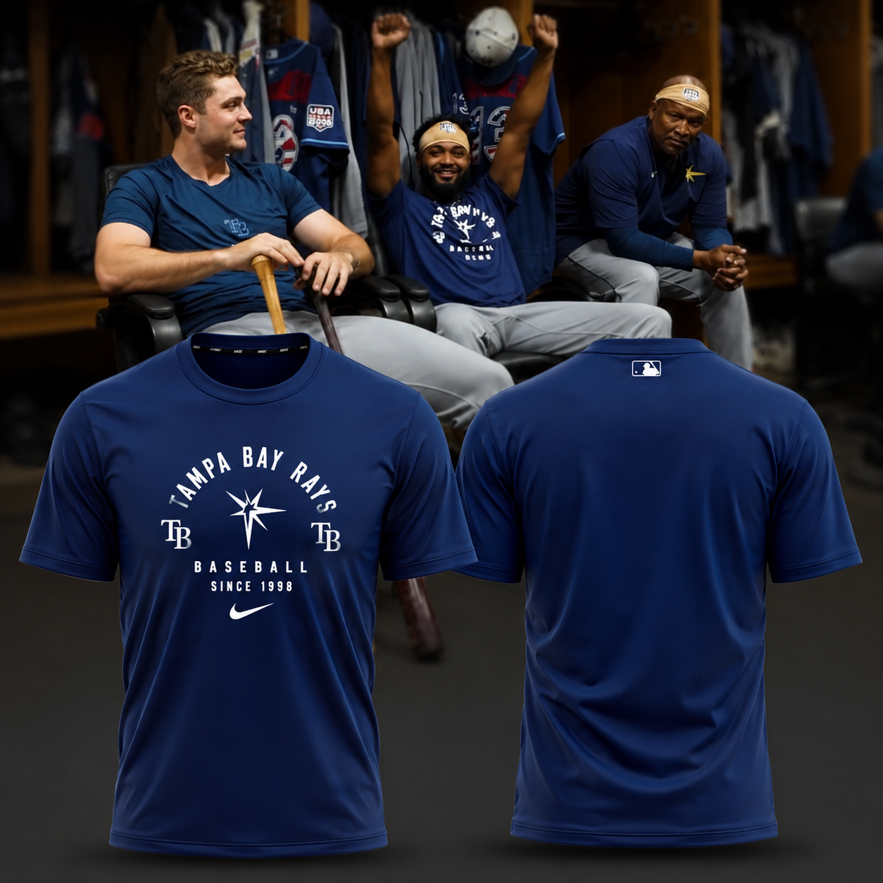 2026 Tampa Bay Rays Navy Baseball Performance T-Shirt MLB Fan Tee Gift For Baseball Fans