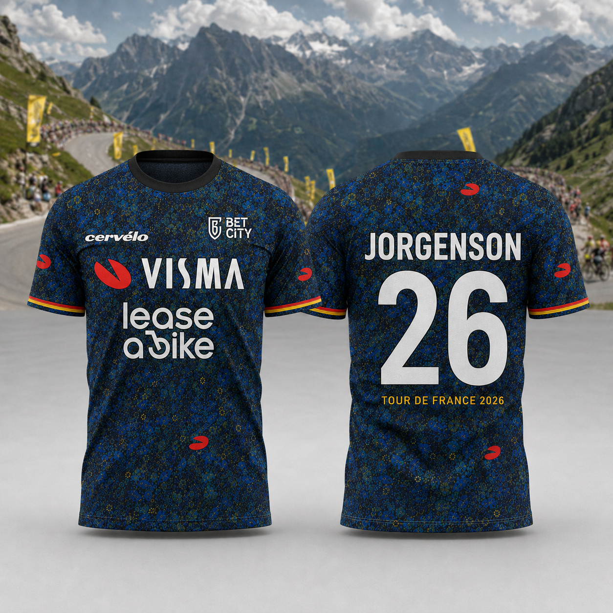 Blue Matteo Jorgenson Tour de France 2026 Graphic T-Shirt - Best Gift for Cycling Fans