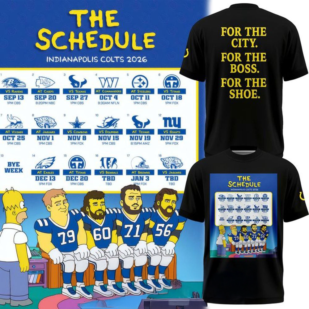 2026 Indianapolis Colts The Schedule x The Simpsons Black Shirt