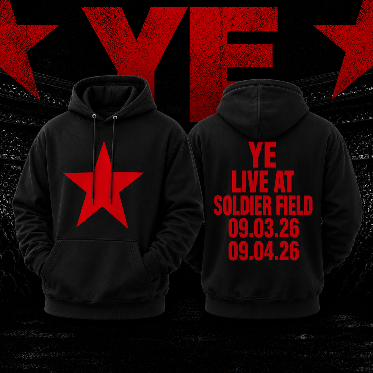 2026 Kanye West Soldier Field Hoodie Merch