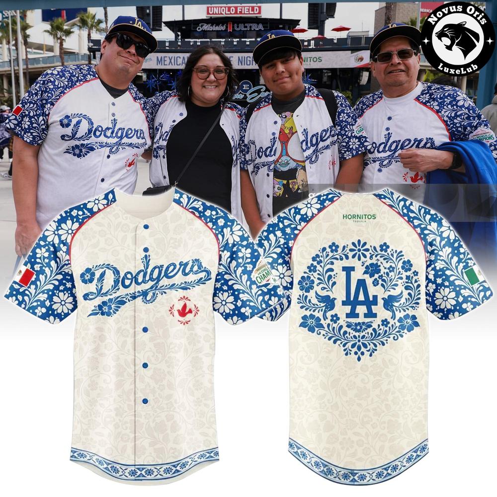 2026 LA Dodgers Mexican Heritage Floral Baseball Jersey 1 - Unicasport 2026 LA Dodgers Mexican Heritage Floral Baseball Jersey