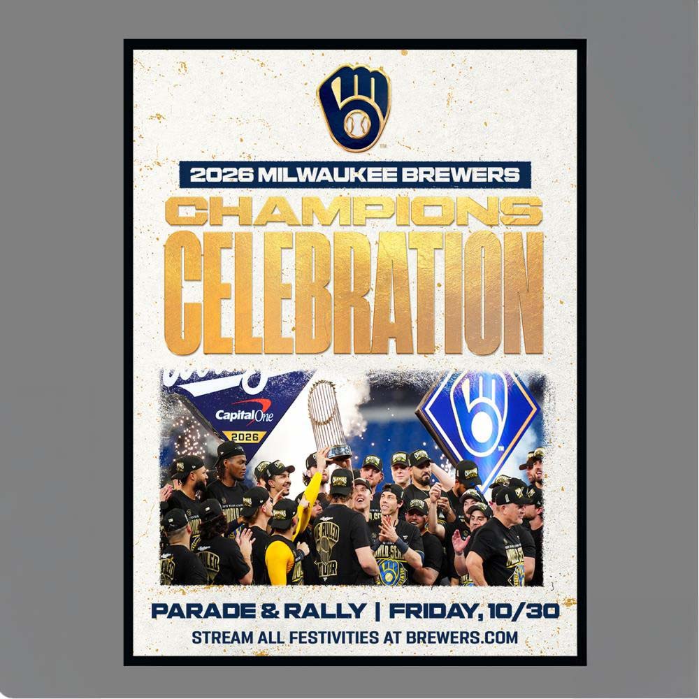 2026 Milwaukee Brewers Champions Celebration Parade Rally Friday 1030 Stream All Festivities at Brewerscom Poster